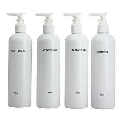 400ml White Plastic Pet Hair Shampoo Packaging Pump Bottles