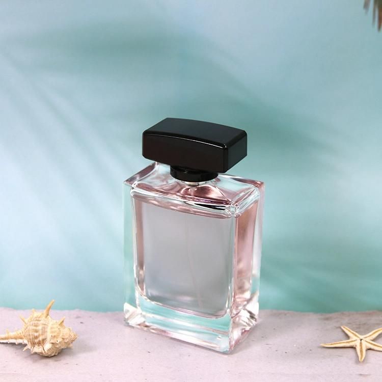 50ml Rectangle Empty Crystal Mens Elegant Black Perfume Spray Glass Bottle Flat Square Perfume Spray Bottle Glass Cosmetic Containers Empty Glass Bottle