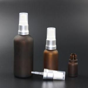 Frosted Amber Glass Oil Bottle with Silvery Lotion Pump, Dropper Bottle (NBG22D)