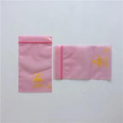 LDPE Pink Antistatic Ziplock Bag