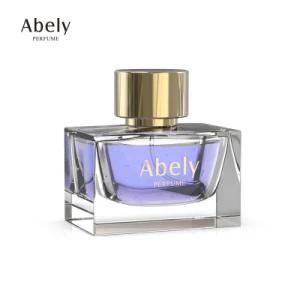 50ml 100ml Clear Square Glass Perfume Bottle with Gold Silver Spray and ABS Lids