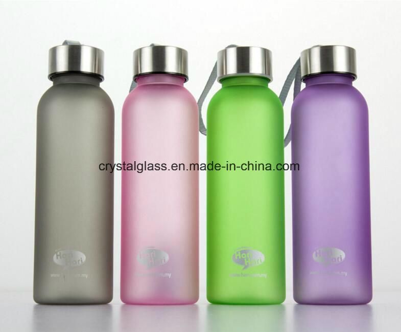 300ml 500ml Customize as/PC Plastic Drinking Water Bottle with Stainless Steel Cap