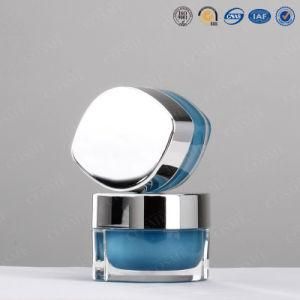 OEM Blue Acrylic Global Cream Cosmetic Jar with Vibration Massage