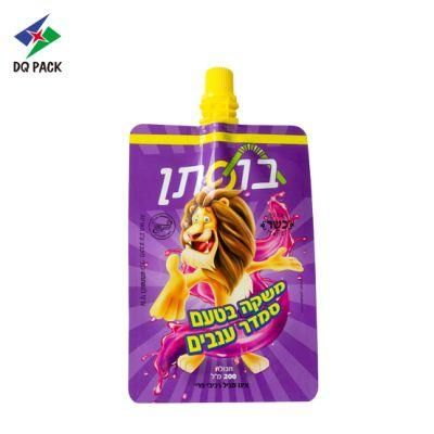 Dq Pack Laminated Plastic Stand up Drink Pouch Bag Plastic Packaging Bags Wholesale Spout Pouch for Puree Baby Food Pouch