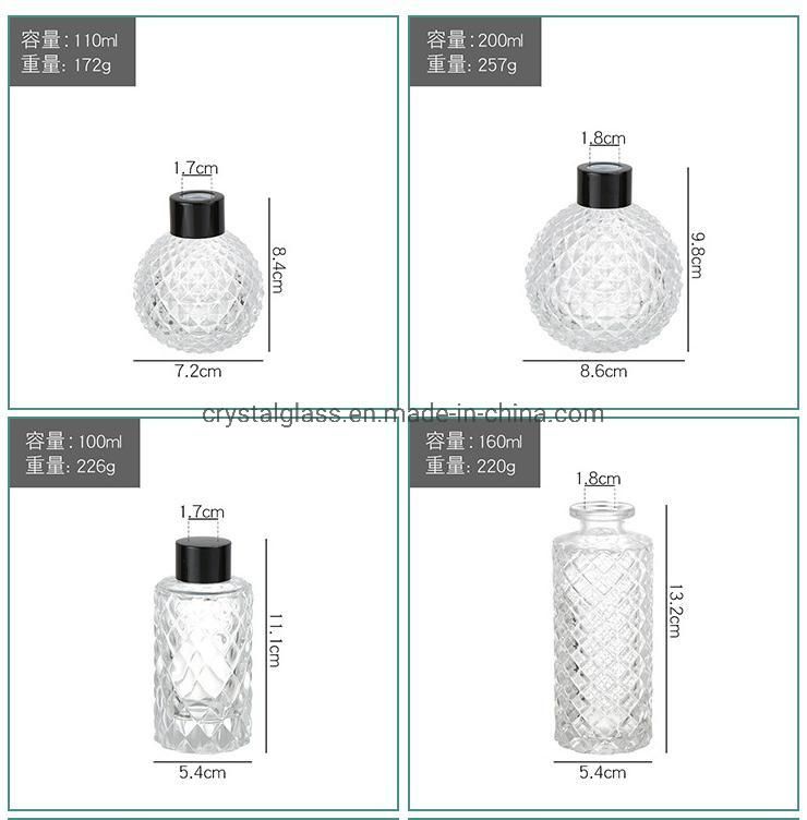 High Quality 100ml 200ml Round Aroma Diffuser Glass Bottle