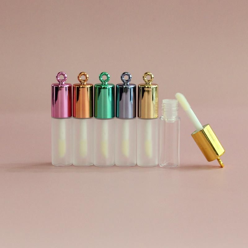 Mini Keychain Lipgloss Tube with Brush for Makeup Packaging