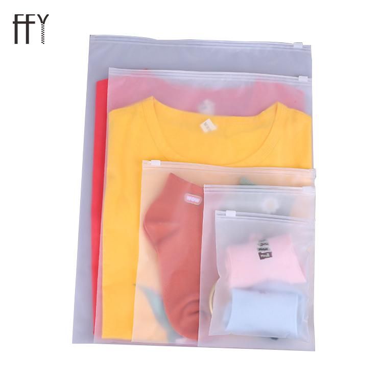 High Quality Transparent Shirt Slider Plastic Zipper Bag Ffy Thicken Custom Size Printed Logo PVC Pouch for Cloth