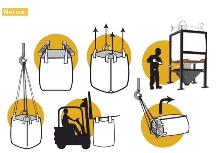 Inner Partition Baffle FIBC Jumbo PP Big Bags for Chemical Powder