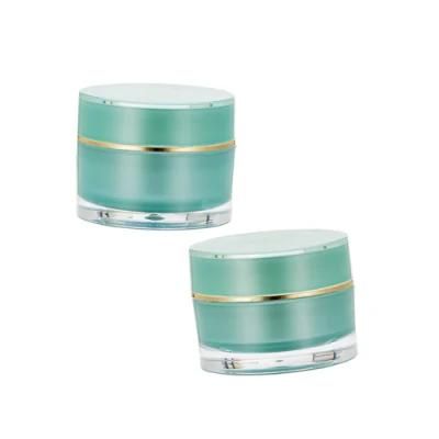 15g Green Plastic Acrylic Cream Jar for Skin Care