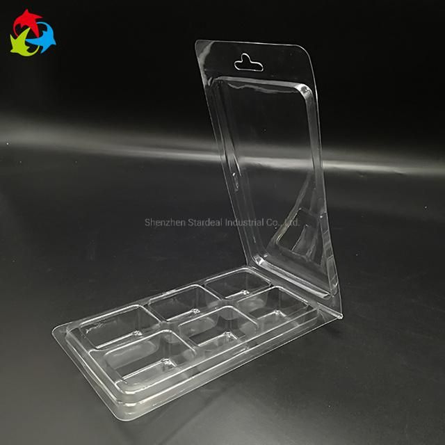 Custom Clear 6 Cavity Clamshell Wax Melt Packaging Boxes