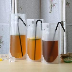 Foldable Plastic Ziplock Cllear Juice Packaging Pouch Bag