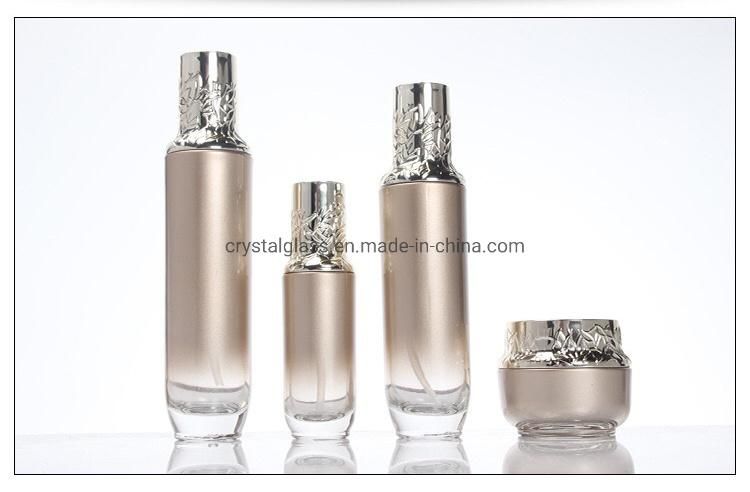 Rose Metal Color Glass Botle with Metal Lid