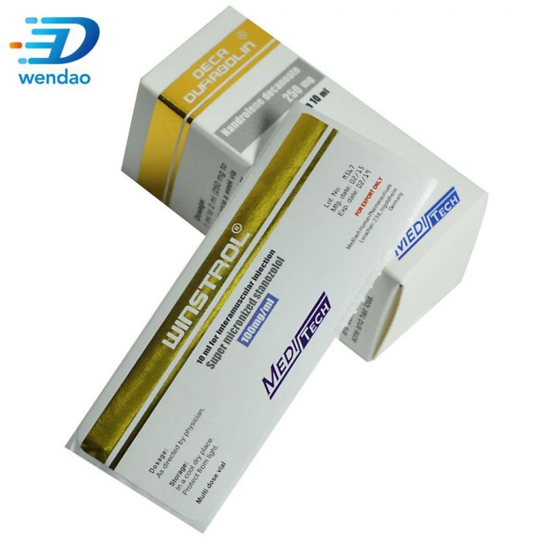 Free Sample Glossy Lamination Printing Paper 10 Ml Vial Medicine Bottle Pill Packaging Box