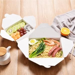 Biodegradable Customized Kraft &amp; Bamboo Paper Folding Disposable Boxes for Takeout Food for Dinner or Party