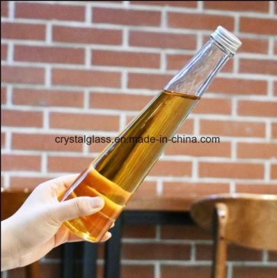 250ml 320ml Long Cone Shape Frost Glass Beverage Juice Bottle