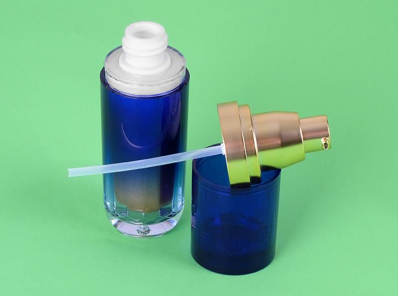 Hot-Selling 40ml 60ml blue Color Plastic Packaging Lotion Bottle with Airless Pump