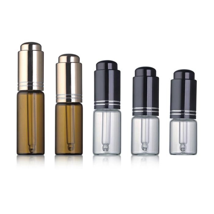 Luxury Cosmetic Amber Color Packaging Bottle Glass Dropper Bottle 5ml 8ml 10ml 12ml 15ml with Gold Cap