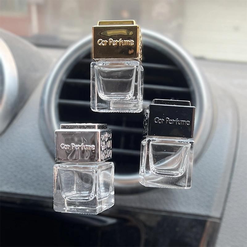 Low MOQ 5ml 6ml 7ml 8ml OEM Car Vent Air Freshener Glass Oil Perfume Wooden Cover Car Diffuser Bottle