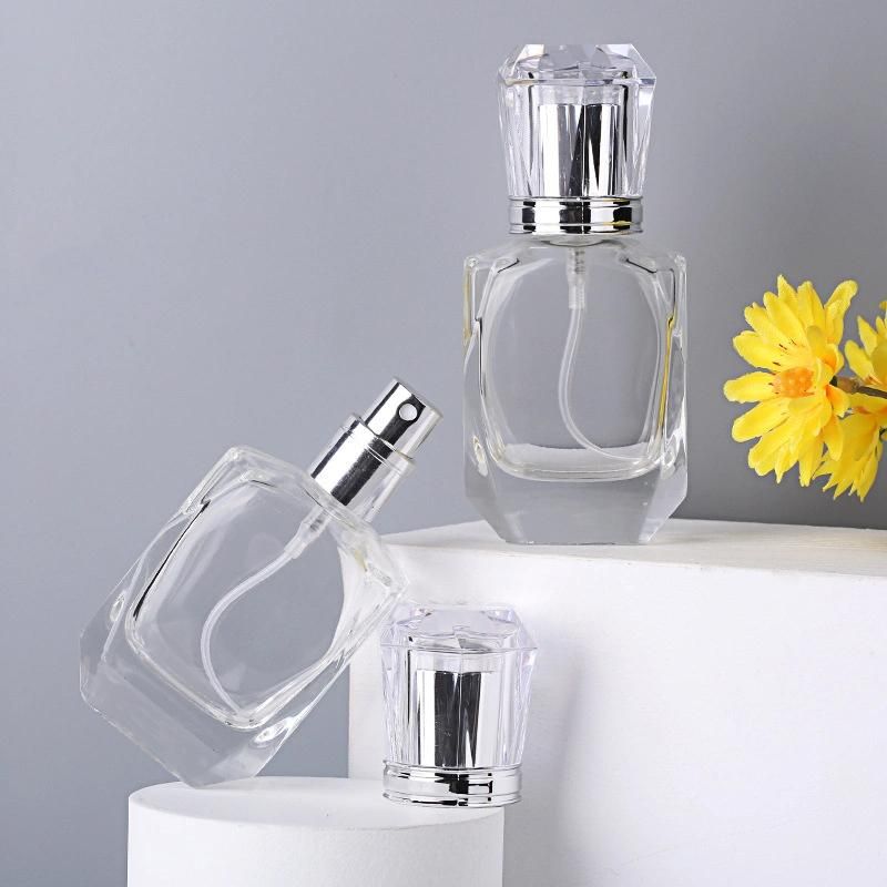 30ml Diamond Design Travel Mist Spray Perfume Atomizer Transparent Portable Fine Glass Bottles Empty Pump Sprayer Refillable Bottle
