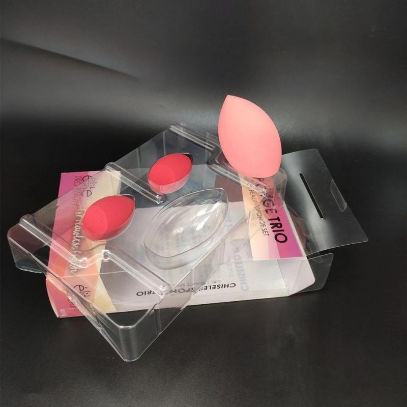 Printed Plastic Cosmetic Packaging Set Outer Transparent box & Blister Tray