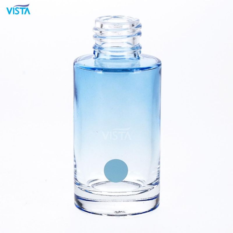 50ml Perfume High Flint Printing Silkscreen Decal Spray Blue Color Glass Bottle