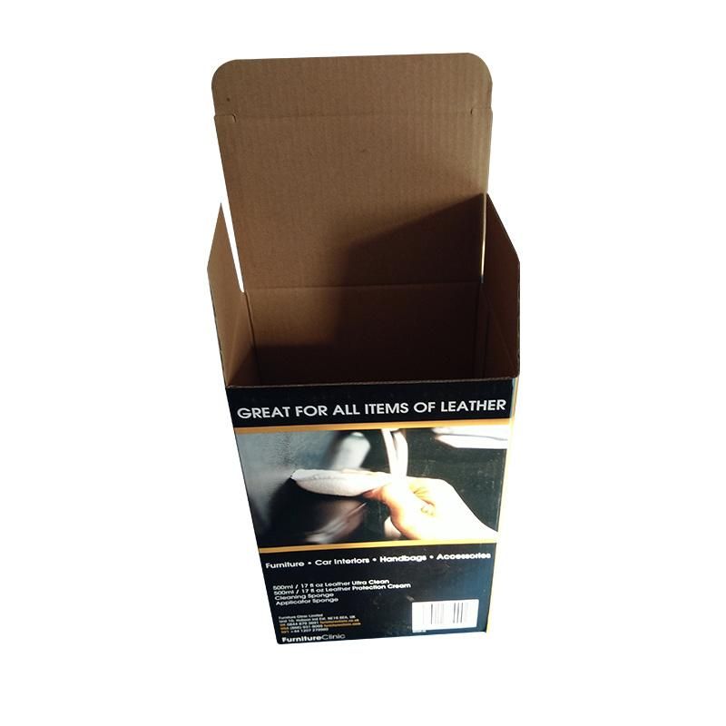 Locked Bottom Tuck Top Strong Custom Print Corrugated Box Corrugated Carton Box for Leather Care Kit