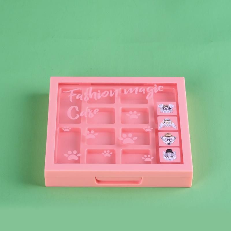 Manufacturer Customized Unique New Design 12 Hole Eyeshadow Palette of Plastic Cosmetic Packaging Container