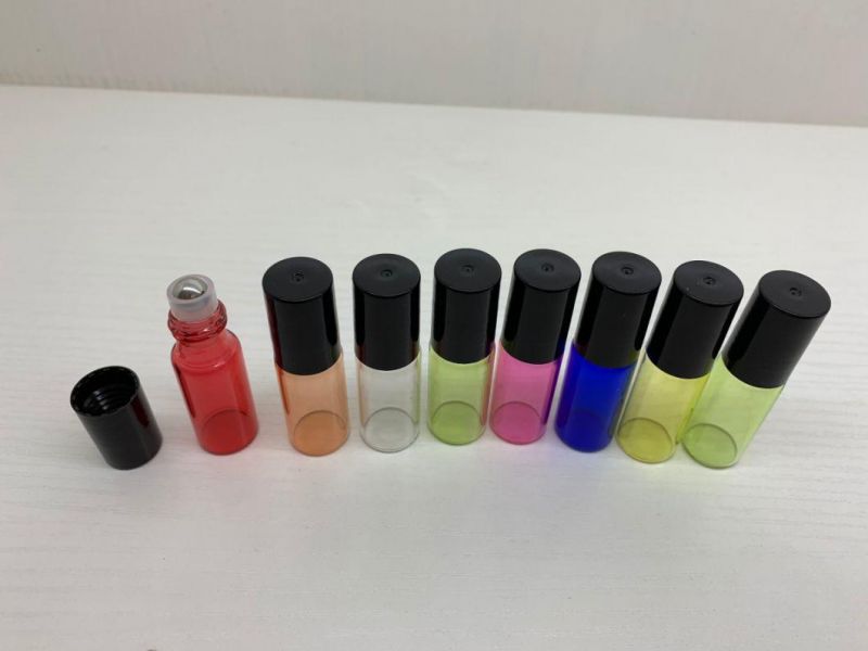 5ml Empty Roller Perfume Bottles for Essential Oils Roll-on Refillable Perfume Bottle Containers with Black Lid