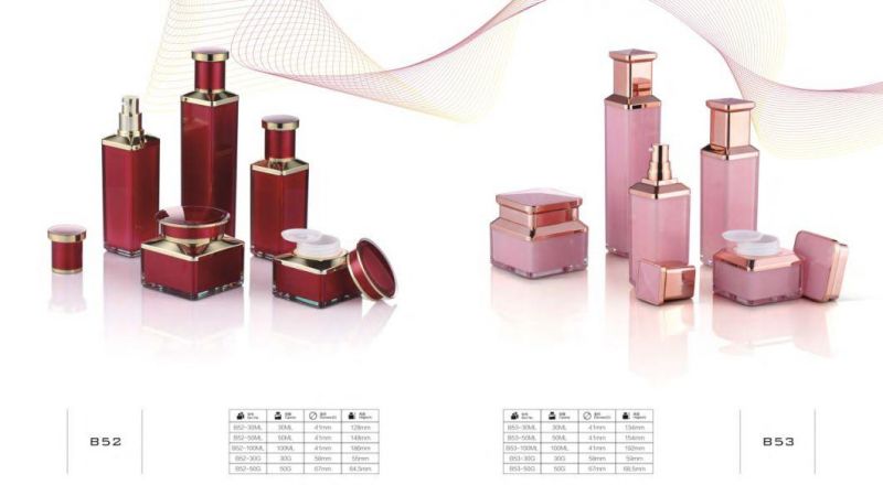 Customized Sell Well Luxury Square Pink Cosmetic Acrylic Lotion Pump Bottle Have Stock