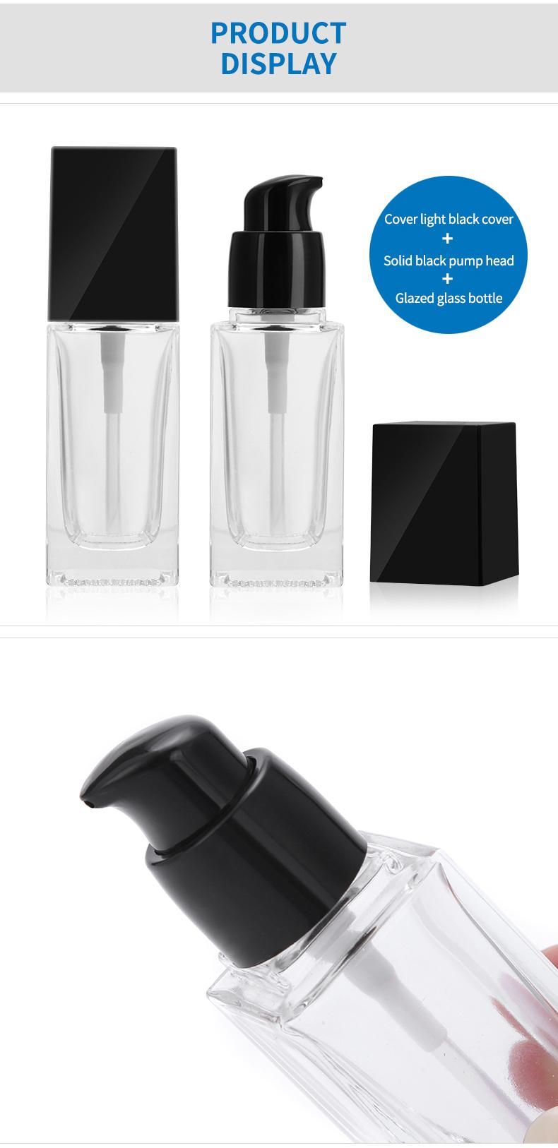 15ml 20ml 30ml 40ml Square Glass Liquid Foundation Bottle Frosted Cosmetic Sub-Bottling Bb Cream Lotion Bottle