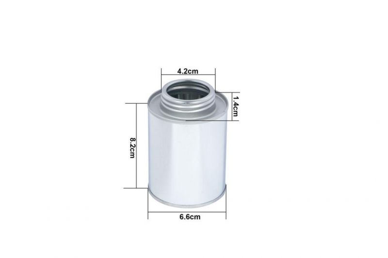 4oz, 8oz, 16oz, 32oz Empty PVC/ UPVC/ CPVC Glue Monotop Tin Can, Screw Top Round Metal Tin Can with Ball Dauber.