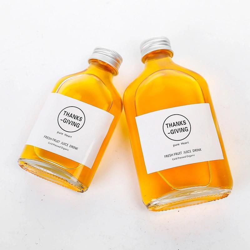 200ml 250ml 350ml Flat Water Whiskey Beverage Juice Packing Glass Bottle