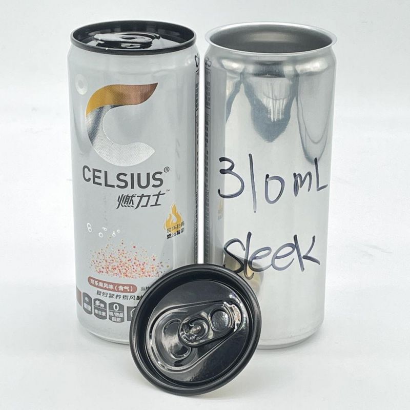 Sleek 310ml Energy Drink Cans and Lids