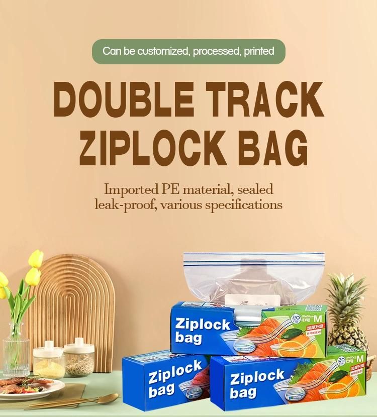 Leakproof Freeer Bags/ Ziplock Bag/Double Zipper 2mil Thickness Freezer Bags