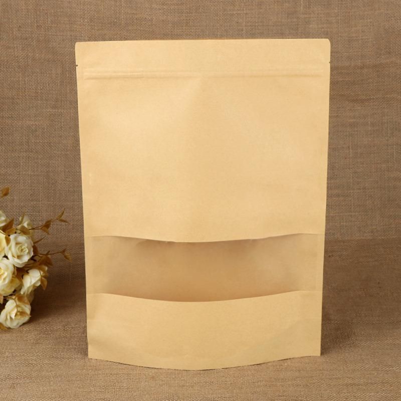 Granola Packing Pouch Kraft Paper Bag with Clear Window