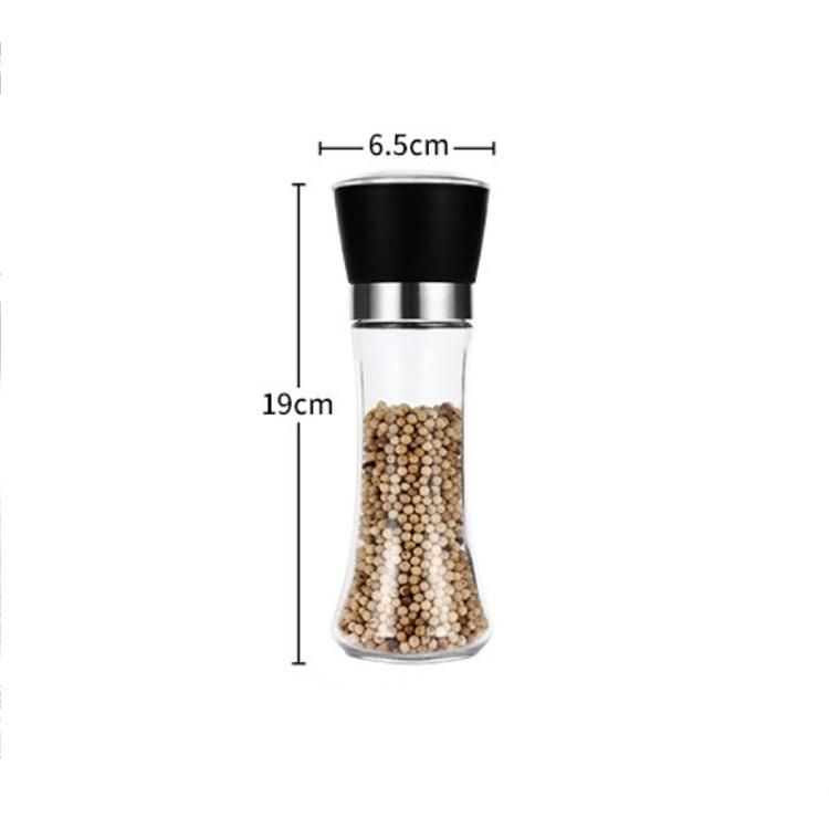 Wholesale 180ml 200ml Kitchen Salt Spice Bottle Glass Grinder Bottle with Manual Mills Cap