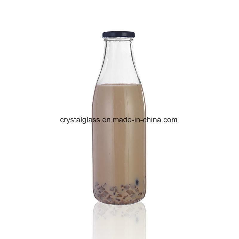 Custom Food Grade Milk Glass Bottle with Lid