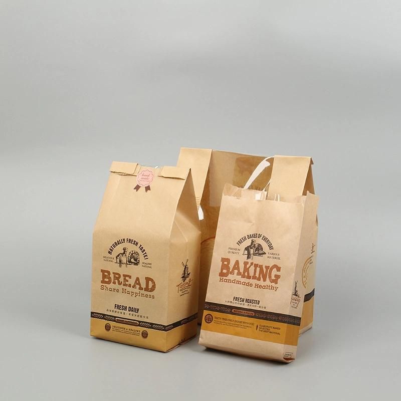 Bakery Box Bag Kraft Paper Bread Bag for Bakery