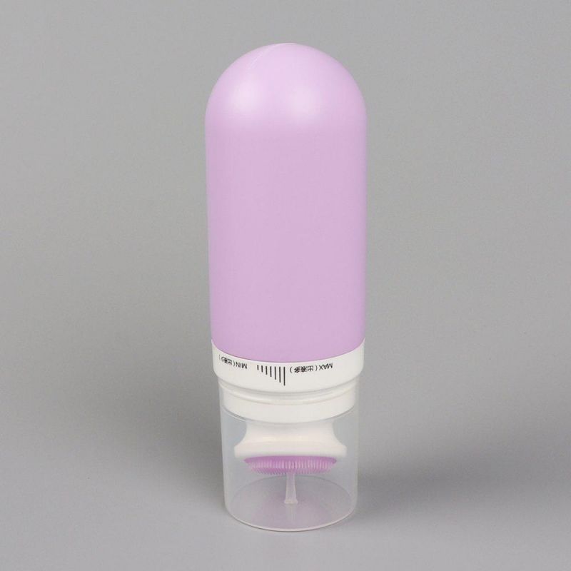 Empty D40mm D50mm Face Wash Plastic Silicone Massage Tube with Brush Applicator