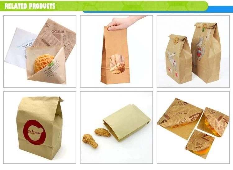 Food Packaging Aluminium Foil Kraft Paper Lined Chicken Kebab Bag