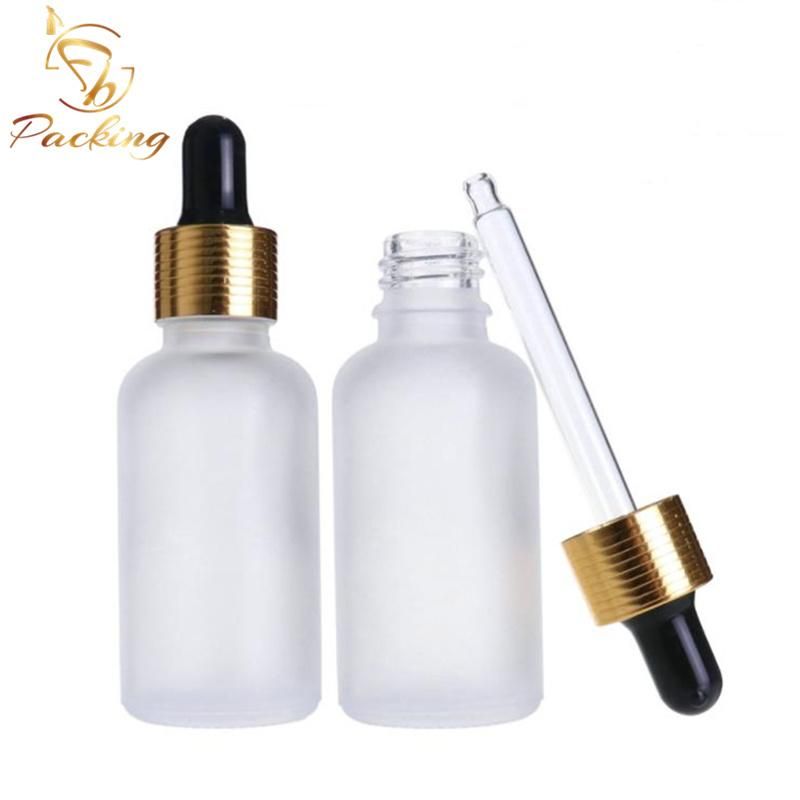 Frosted White Glass 30ml Pipette Bottle Cosmetic Essential Oil Bottled