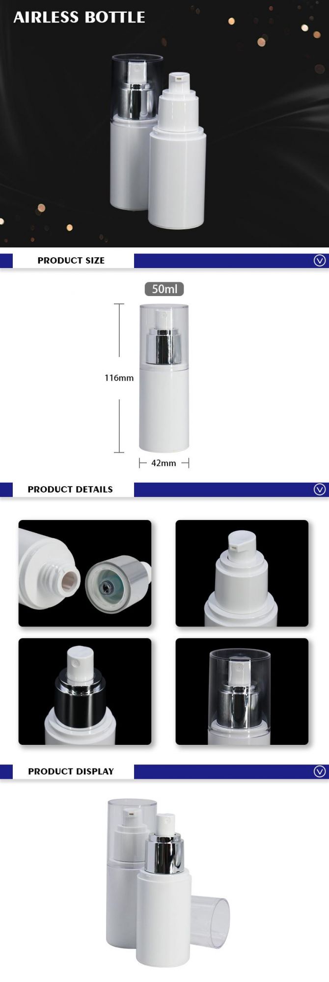 OEM Customize Packaging Cosmetic Pet Airless Spray Bottle 50ml Airless Pump Bottle Fine Mist Spray