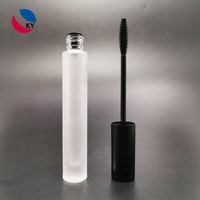 10ml Frosted Clear Glass Mascara Bottle with Silicone Brush