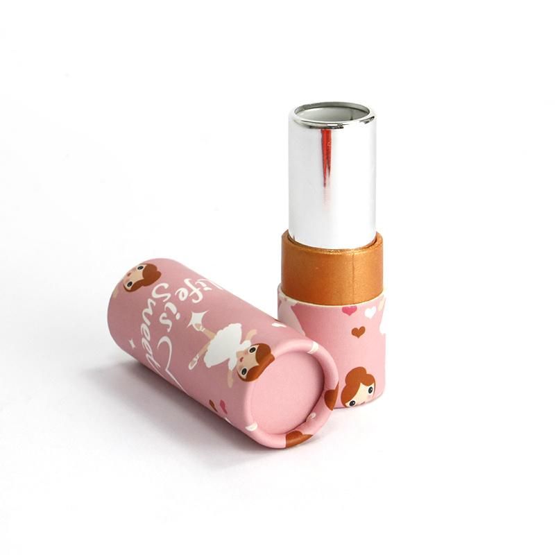 Pink Red Lipstick Small Fsc Paper Packaging Tube