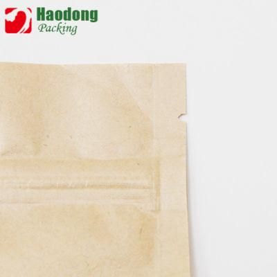 Food Grade Smell Proof Flat Bottom Stand up Plastic Mylar Kraft Paper Coffee Pouch Dry Fruit Plastic Compound Lamination Bag with Window