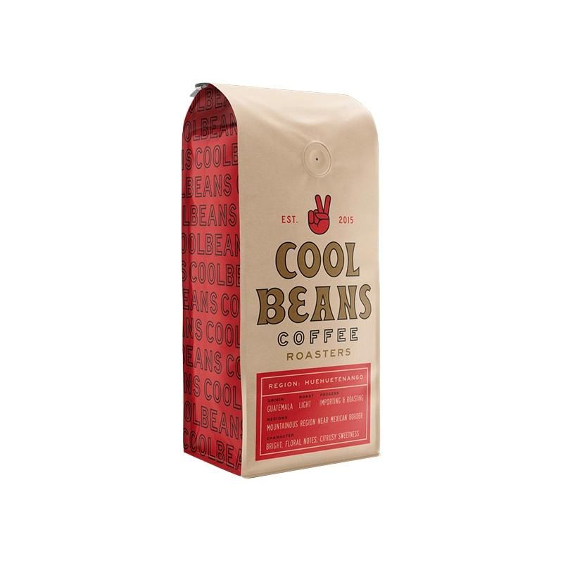 Custom Printed Coffee Bean Package Bag for Sale Resealable Mylar Foil Coffee Bag Flat Bottom Pouch