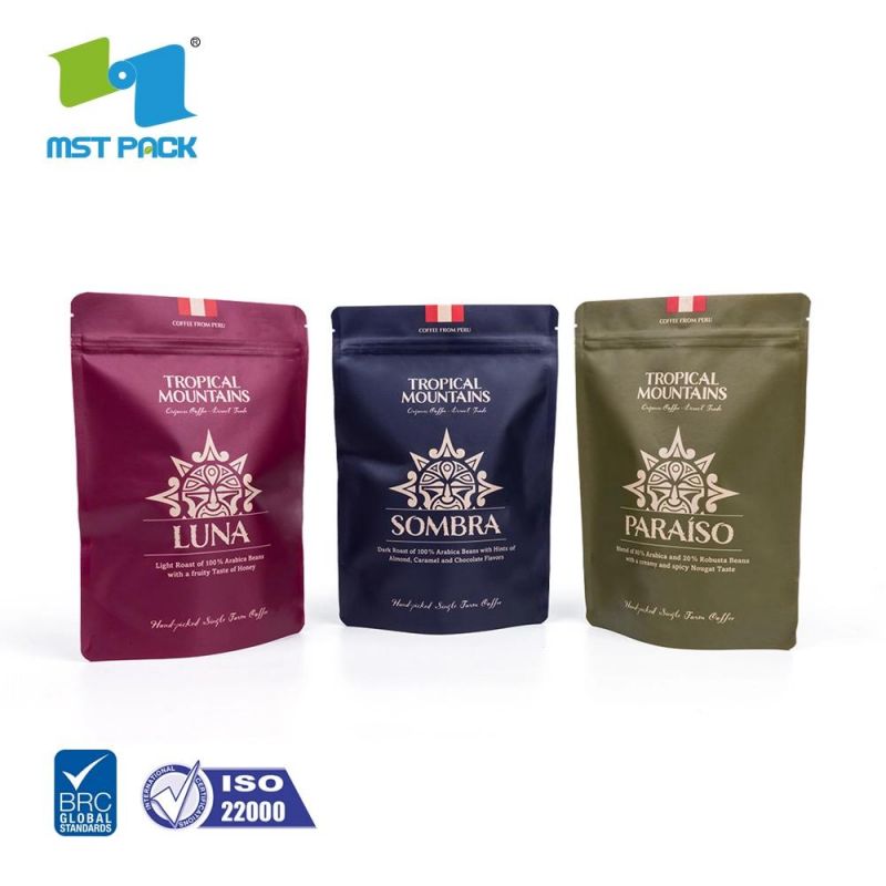 Eco-Friendly Recycle Food Packaging Compostable Biodegradable Tea Paper Bag with Zipper