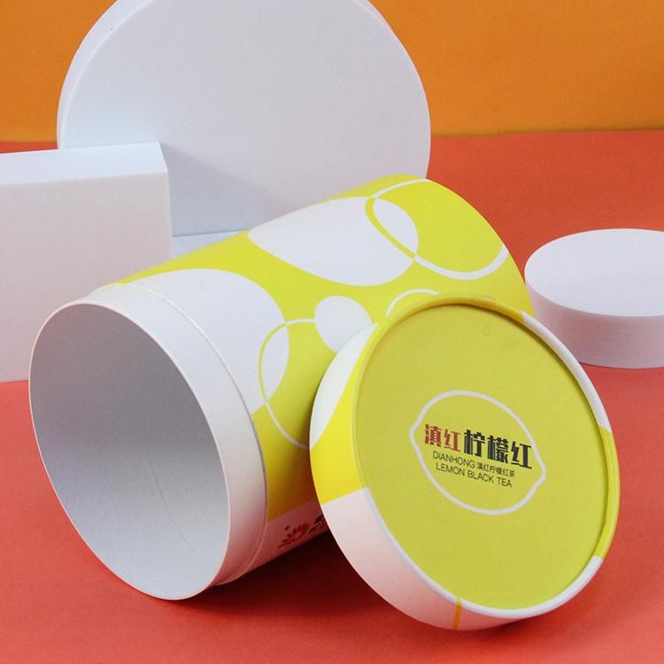 Firstsail Hot Selling Printed Cardboard Container Loose Red Tea Packaging Food Coffee Chocolate Cookie Round Paper Tube