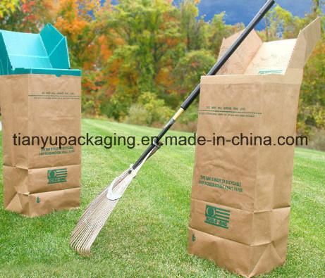 Eco-Friendly Leaf Trash Kraft Paper Bag Lawn and Leaf Paper Bag, Refuse / Garbage Bag