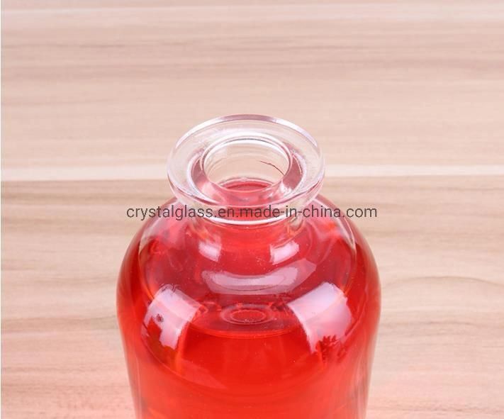 250ml 500ml Round Glass Juice Bottle with Rubber Stopper Beverage Bottle Logo Custom